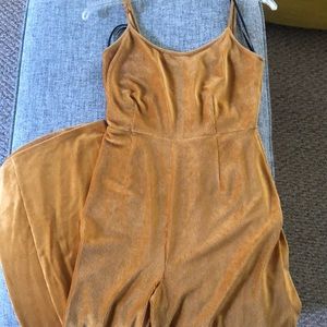 Velvet mustard yellow jumpsuit